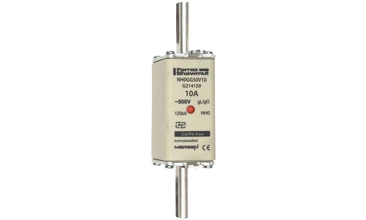 G214159 - NH fuse-link gG, 500VAC, size 0, 10A double indicator/live tags